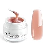 VENALISA Kit de gel para arte de uñas de 50 ml, acrílicas, manicura francesa, color rosa ahumado, natural, gel de extensión
