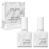 MyGel by Mylee Esmalte de uñas en gel, sin toallitas, capa superior y base, 2 x 15 ml, UV/LED, para manicura, pedicura
