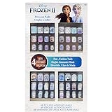 Disney Frozen - Townley Girl 48 piezas de uñas a presión para niñas, niños y niños pequeños con kit de puntas de uñas acrílicas de cubierta completa pre-pegamento, mayores de 6 años