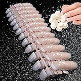 Natural francés Nails,Kit de 240 uñas postizas francesas en 12 estilos distintos false nails(Rosa), Impress para DIY Manicura, Halloween, Navidad
